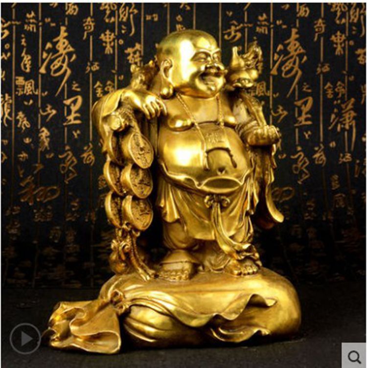 Fengshui Laughing Buddha Gold Copper Statues Sculpture Home Decor People Lucky Bag Monk Hotei Home Decor Products Home Decor Sale From Qianancompanys 42 97 Dhgate Com,Teak Wood Main Door Simple Design