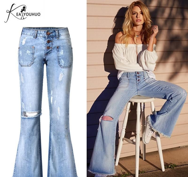 bell bottom jeans ripped