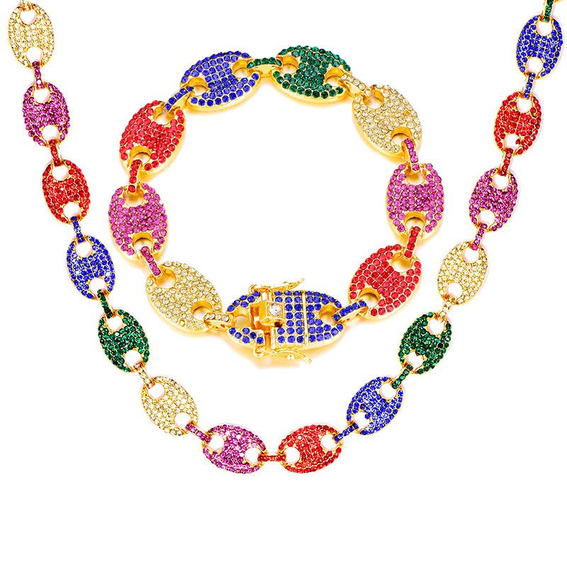 1Set ouro multi pulseira (20cm)