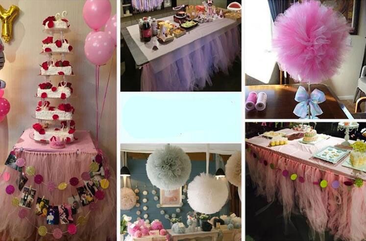 2019 Diy Tulle Table Skirt Tutu Tableware Skirts For Wedding