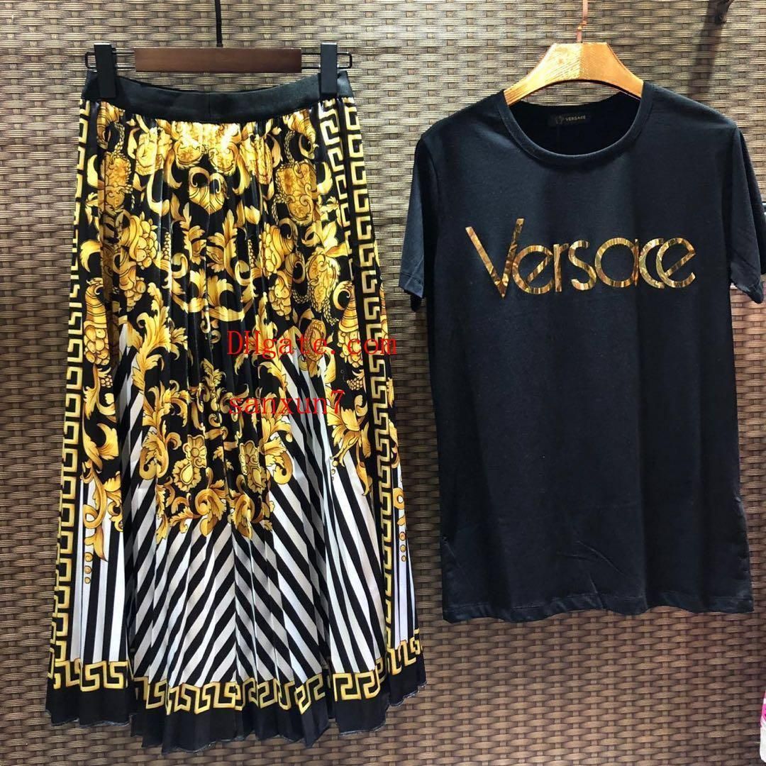 versace 2 piece skirt set