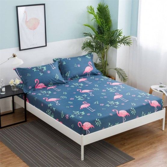 2020 One Piece Printing Fitted Sheet Twin Full Queen King Size Bed
