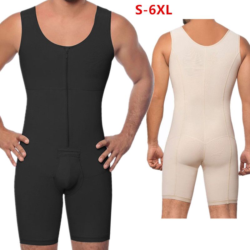 2021 Men Fashion Body Shaper Shapewear Black And Beige Bodysuits Corset ...