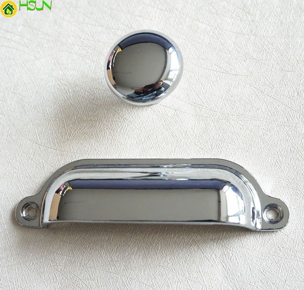 2020 Bin Drawer Pull Dresser Knobs Handles Shell Cup Chrome