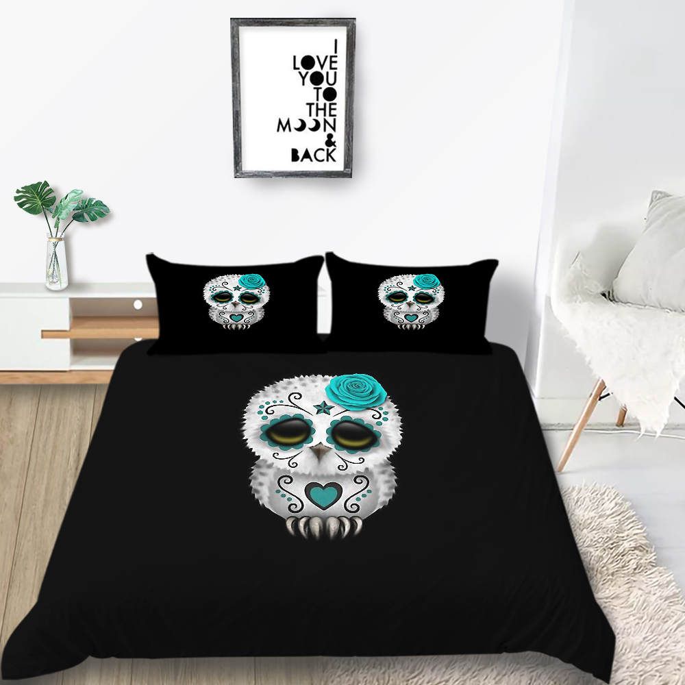 Ghost Owl Bedding Set King Size Scary Cute Fashion Duvet Cover