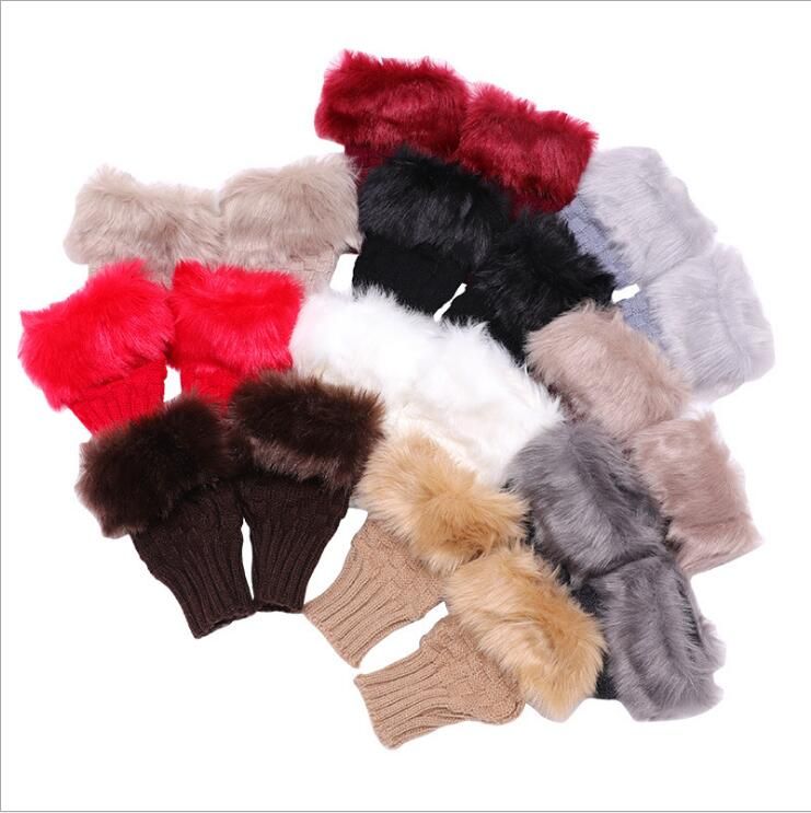 fur half gloves
