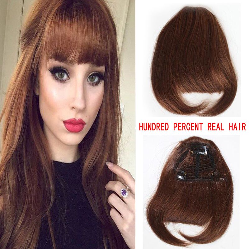 Clip In Human Hair Fringe With Temple Front Neat Bangs Hair