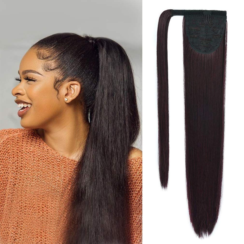 Clip In Ponytail Extension Wrap Around Long Straight Pony Tail