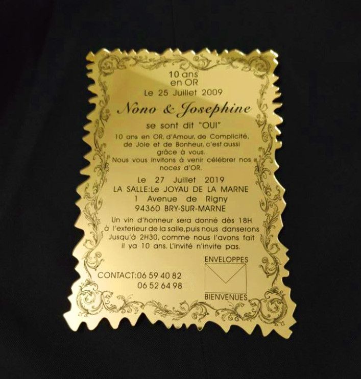 Sample Silver Mirror Acrylic Asian Wedding Invitation