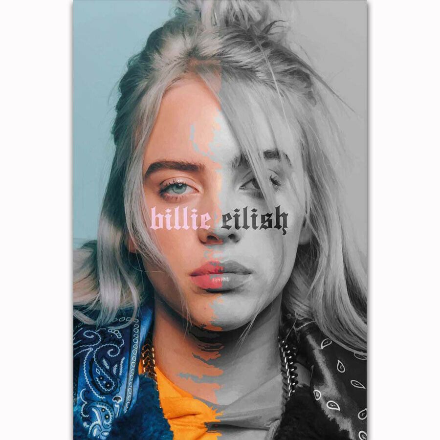 W601 Billie Eilish USA Pop Music Singer Girl Star Icon Poster Silk Wall Art