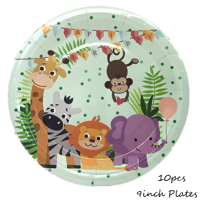2020 Omilut Jungle Disposable Plates Safari Birthday Party Decor