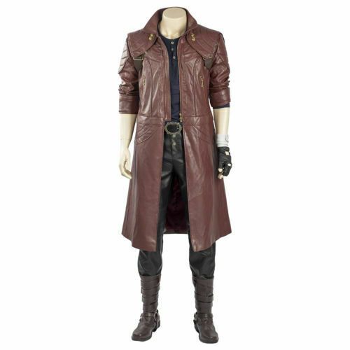 Devil May Cry V DMC5 Dante Aged Outfit Costume Cosplay Coat Boots Full Set