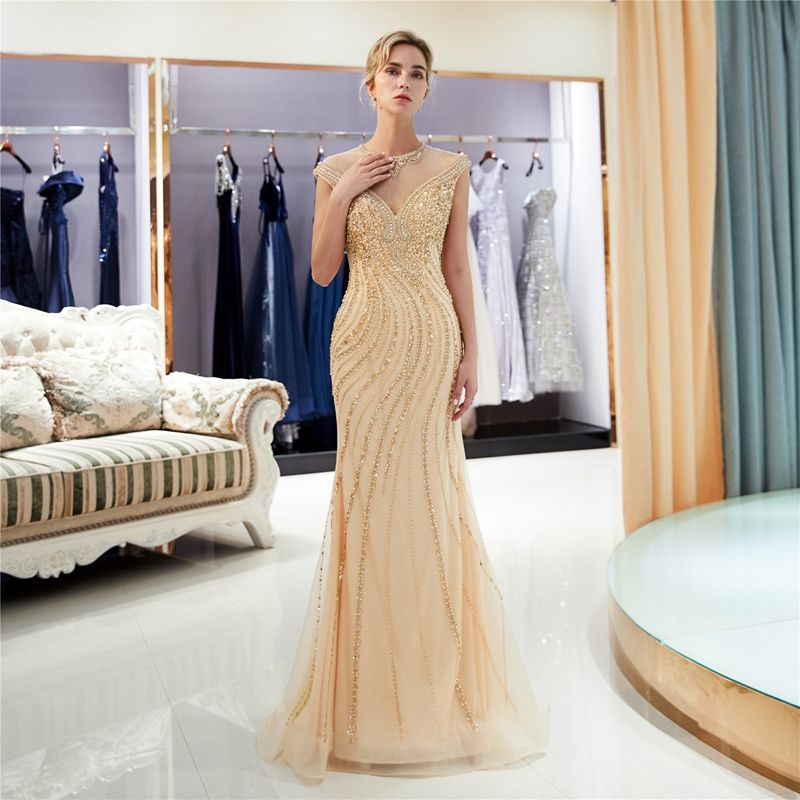 F009 Art Deco-inspirado Neck Vestidos fiesta buenas perlas rebordear vestidos de noche largo de la F009 Art Deco-inspirado Neck Vestidos fiesta buenas perlas rebordear vestidos de noche largo de la
