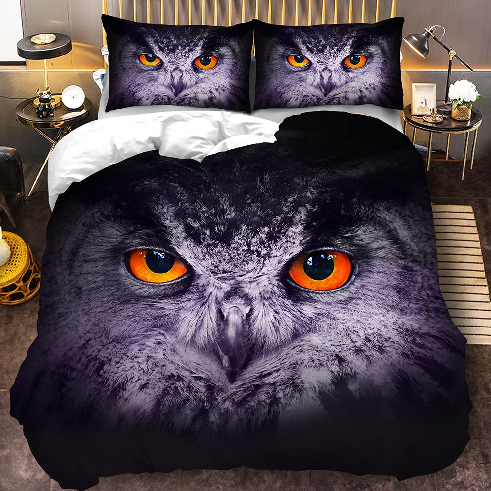 Owl Print Bedding Set 3d Animal Duvet Cover Set Teen Kid