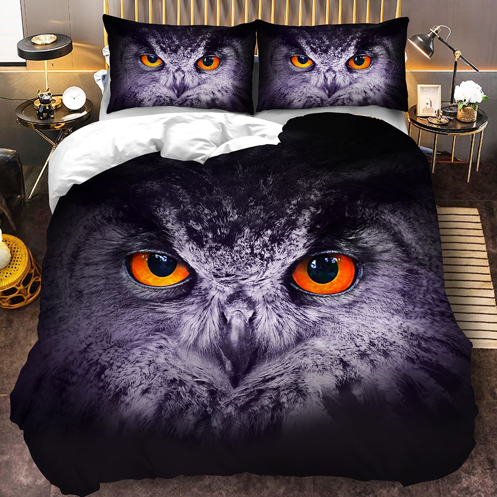 Owl Print Bedding Set 3d Animal Duvet Cover Set Teen Kid