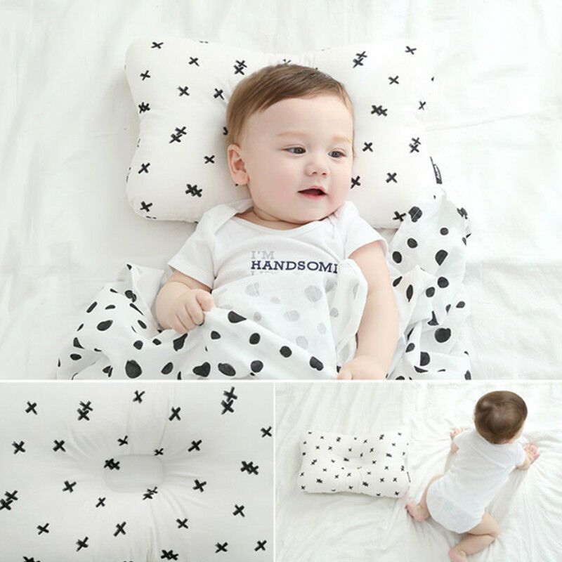 Newborn Baby Infant Memory Foam Pillow Positioner Prevent Flat Head Anti Roll US