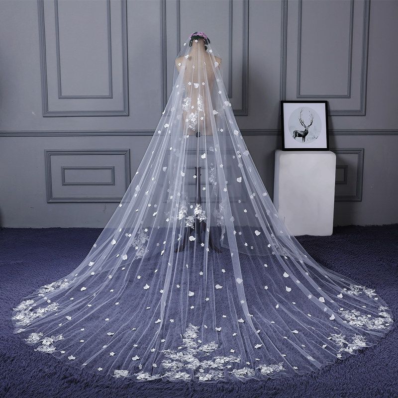 Compra Velos De Novia Elegante Encaje Tulle 2019 Cuadros Reales Precio Al  Por Mayor Blanco Marfil Largo Velos De Novia Accesorios Baratos Barato |  Entrega Rápida Y Calidad | Es.Dhgate