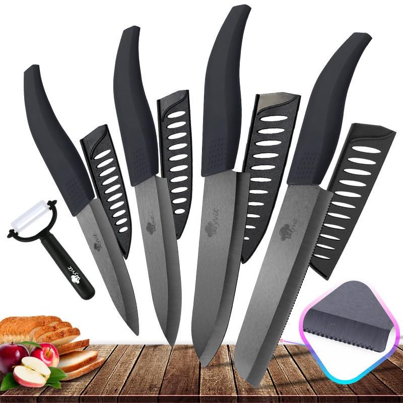Ceramic Knife 4 5 6 Inch Kitchen Knives Serrated Bread Set Peeler