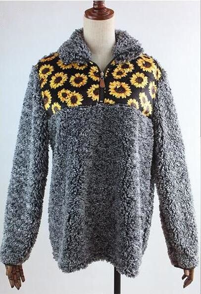 sunflower sherpa pullover