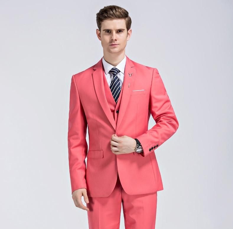 Compre Coral Novio Esmoquin Hombre Boda Esmoquin Muesca Solapa Hombre  Chaqueta Blazer Moda Traje De 3 Piezas Chaqueta + Pantalones + Chaleco +  Corbata 245 A 74,38 € Del Aotto_suit | Es.Dhgate.Com