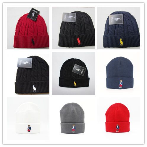 sports winter hats with ball on top
