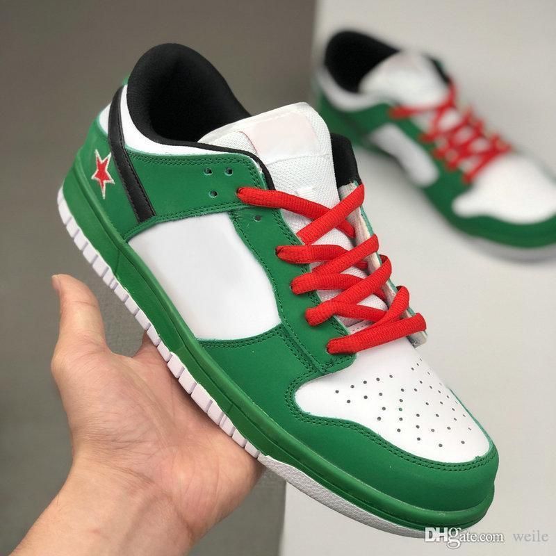 Acheter Pas Cher 2020 New SB Dunk Low PRO Heineken Hommes Skateboard  Chaussures Femmes Vert Blanc Rouge Sport Chaussures De Course Chaussures De  Sport Chaussures Des Chaussures Du 78,09 € | Fr.Dhgate