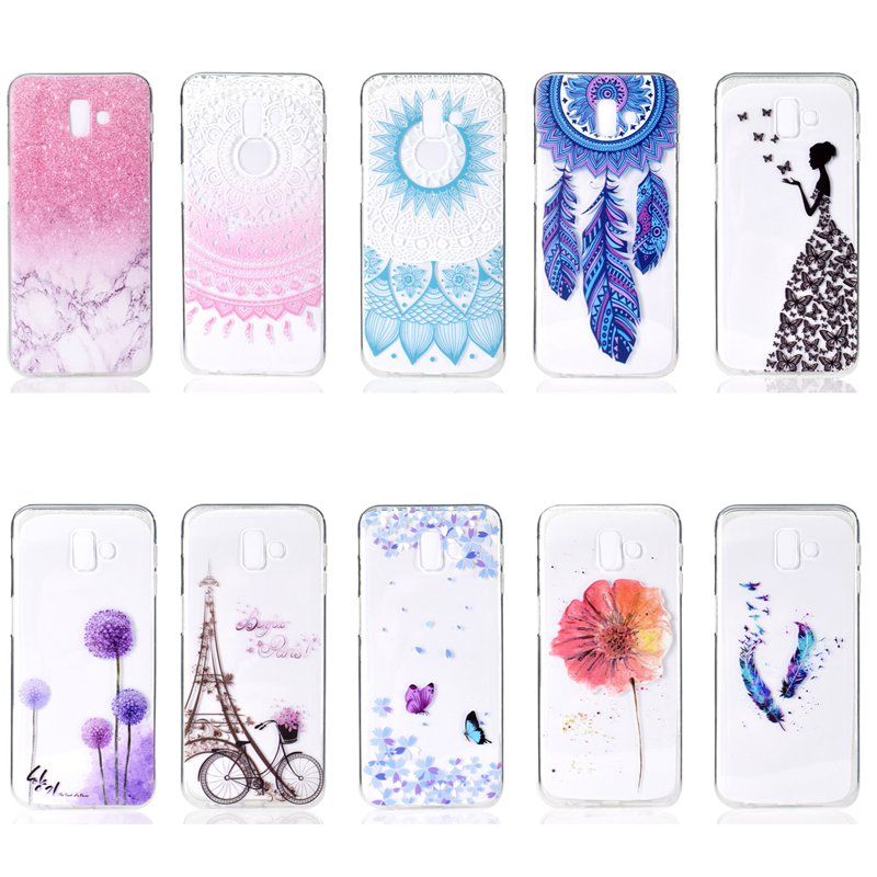 Estuche para Samsung Galaxy 8 9 J3 J4 J6 J7 J8 Duo Transparente Patrón Contraportada suave TPU