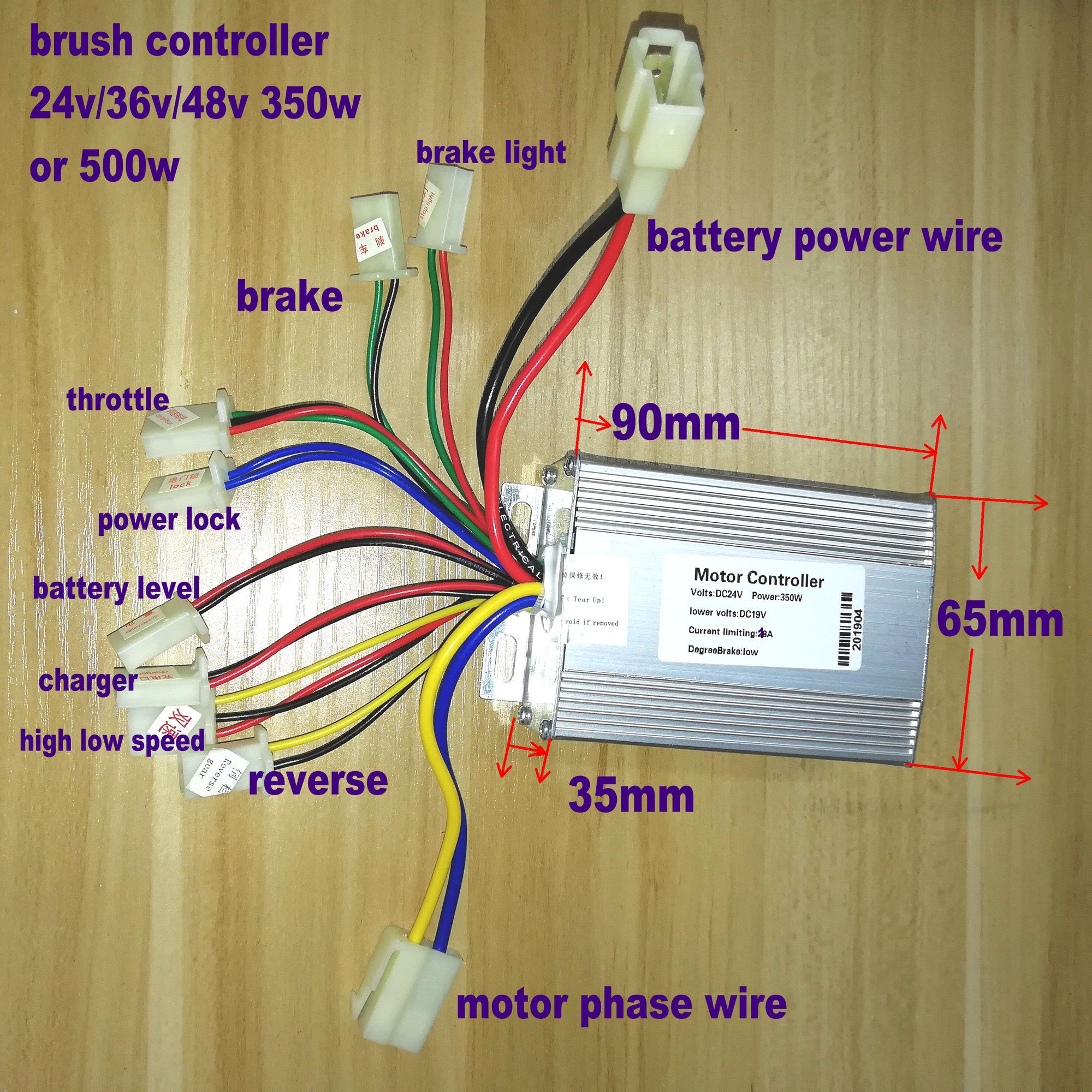 2022 24v36v48v 200w/500w/800w/1000w Brush Controller For Electric Bike Pedal Scooter Mobility Scooter With Reverse And 3 Gears Wire From Phoebeqxvehiclesport, $20.1 | DHgate.Com Photo 24v 500w Brushed Speed Controller Reverse Switch Wiring Diagram DHgate.com