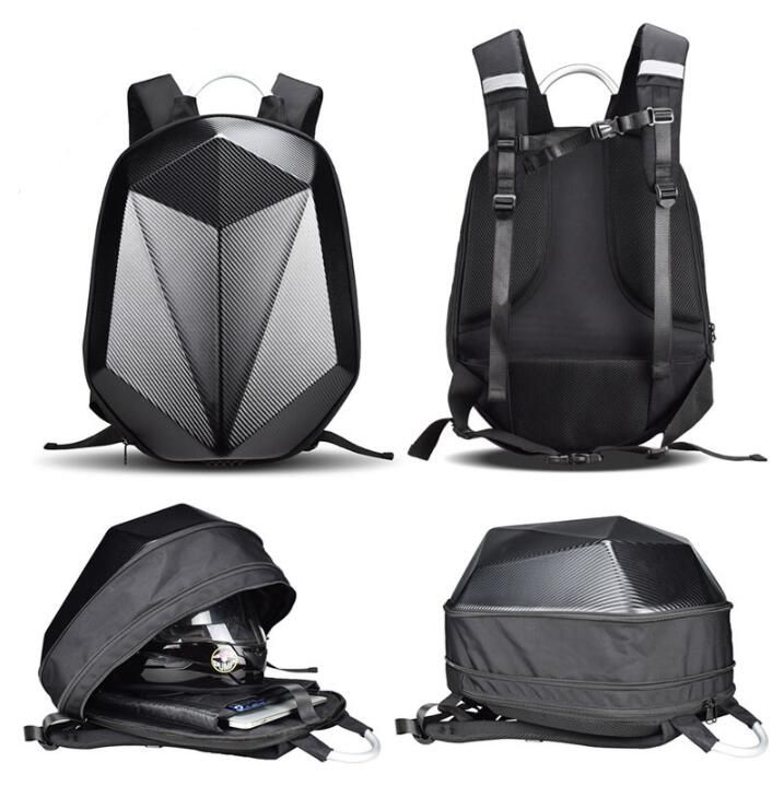 New Off Road Motorcycle Riding Bag Racing Computer Bag Carbon Fiber Hard Shell Helmet Bag From