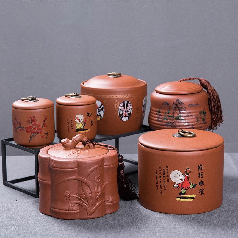 Chinese Style Large Size Tea Jars Creative Gift For Home Decor Kitchen Storage Bottles Candy