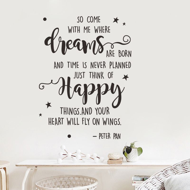 Peter Pan Saying Wall Decals Diy Vinyl Creative Proverbs Quotes Wall Sticker Murals For Home Decor Wallpaper Stickers For Bedrooms Walls Decals From