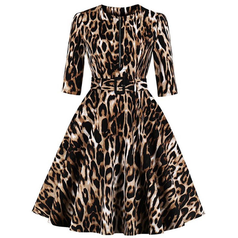 half leopard half black dress