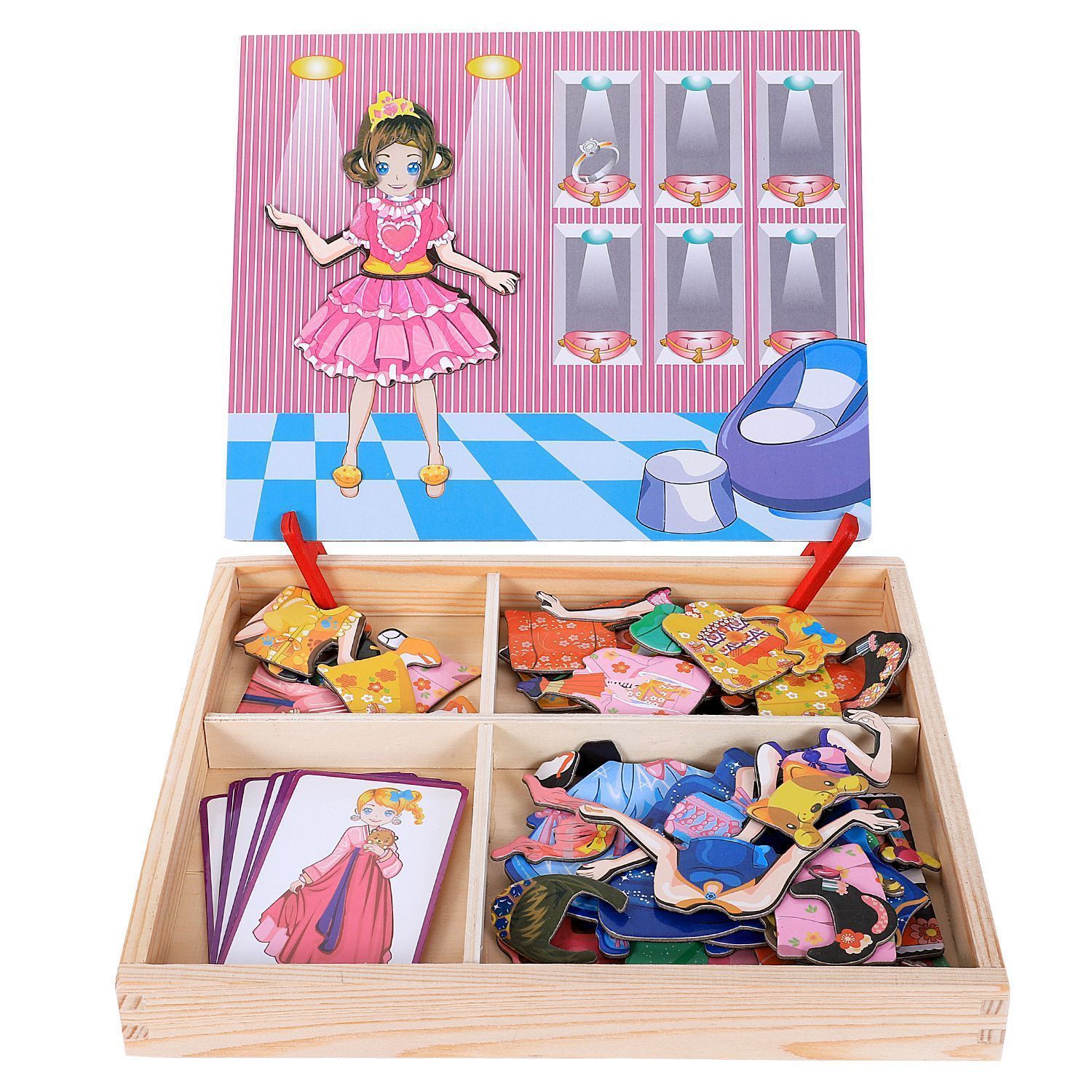 2019 Magnetic Fun Jigsaw Children Wooden Puzzle Board Box Pieces