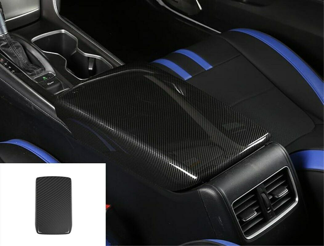 Carbon Fiber Center Console Armrest Box Panel Cover For Honda Accord 2018 2019