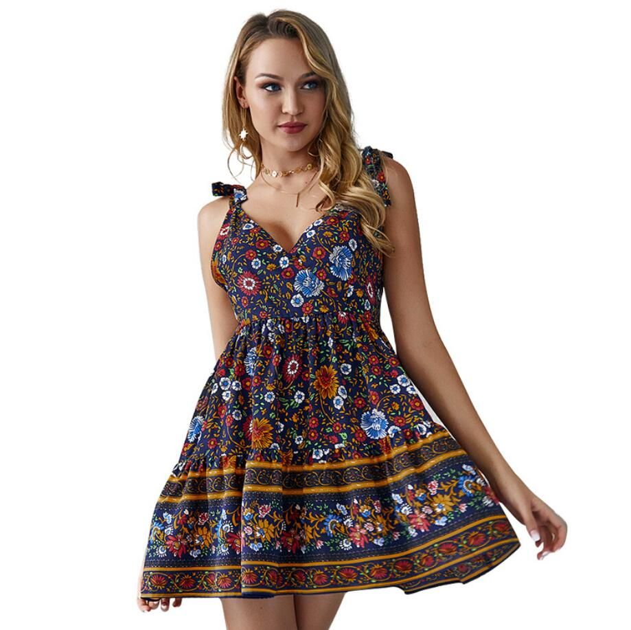 navy blue and cream dresses