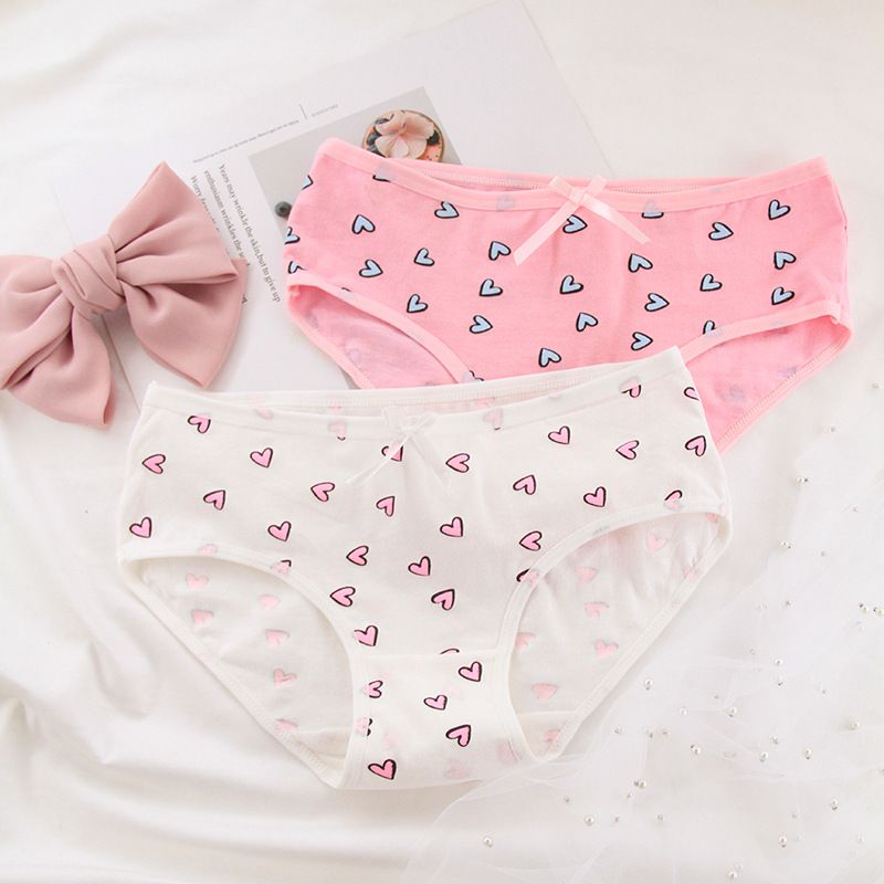 Wholesale BRAND Small Fresh Heart Girl Panties Ladies Underwear Cotton