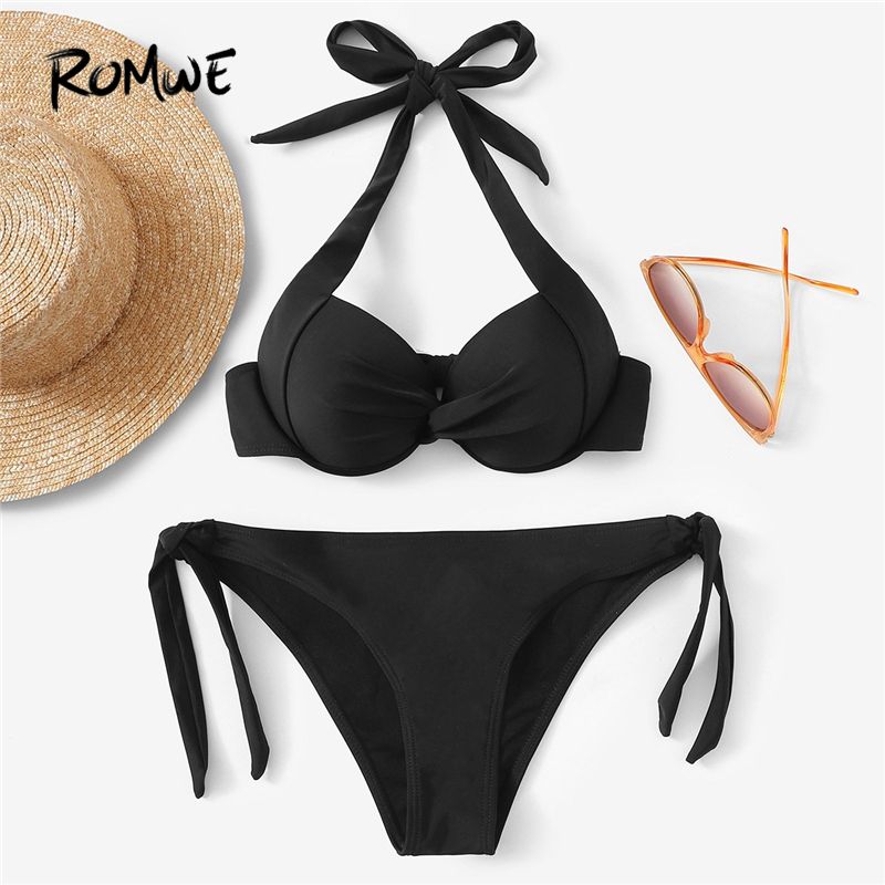 romwe red bikini