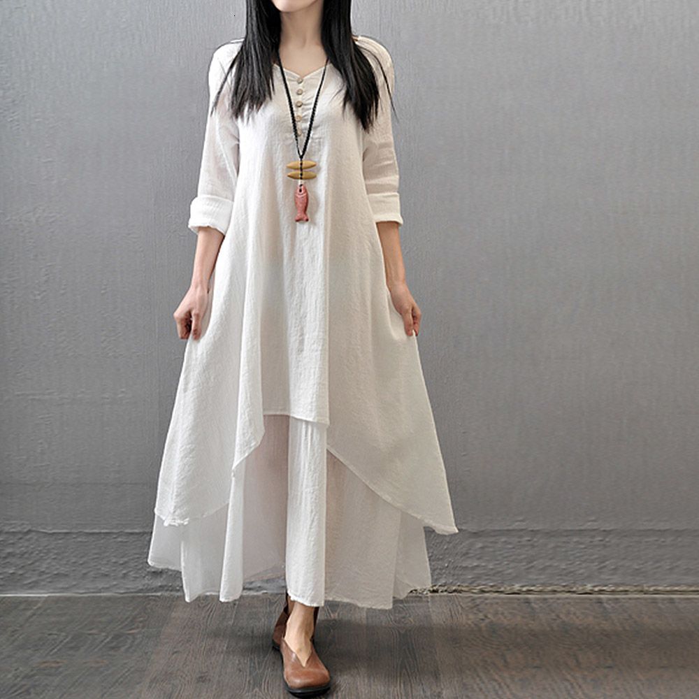 long linen dress