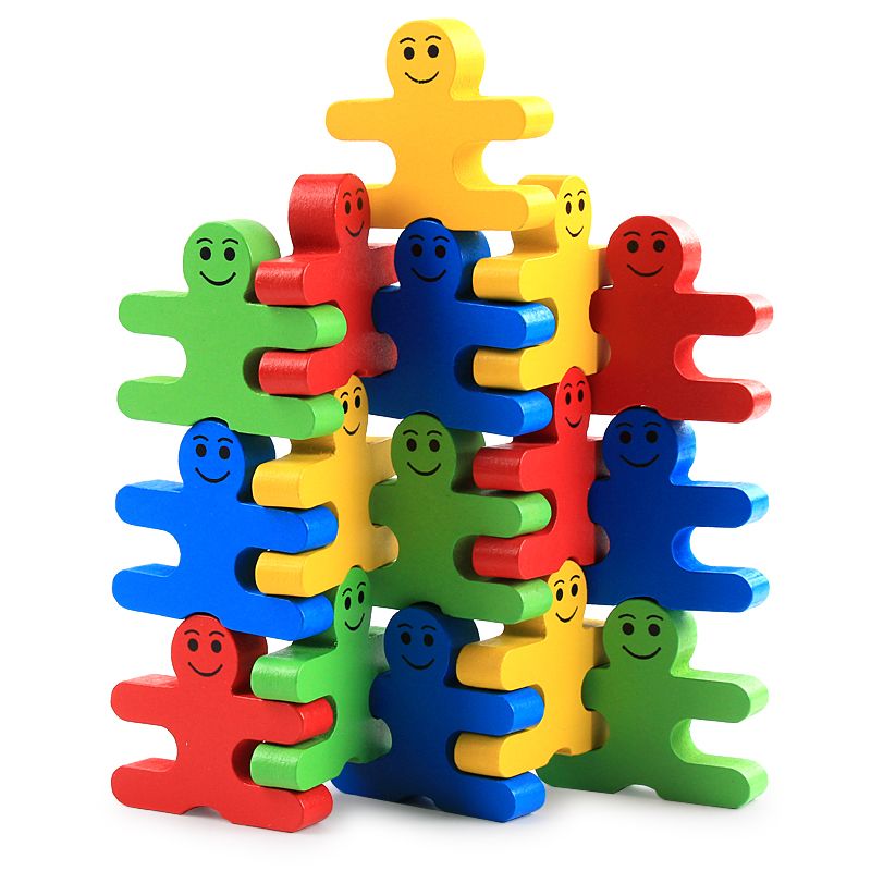 2020 Smiley Face Little People Wooden Balance Blocks