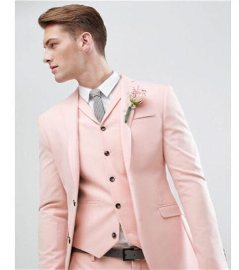 Compra Pink Notch Lapel Hombres Trajes Para Juegos De Niños Para Hombre 3  Piezas Chaqueta + Pantalones + Chaleco + Bowties Trajes De Groomsman Custom  Barato | Entrega Rápida Y Calidad | Es.Dhgate