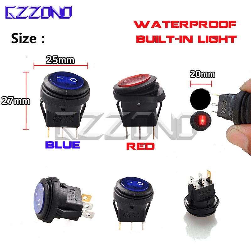 ON-OFF LED Switch Plastic Accessory Auto Rocker Red Light High Quality