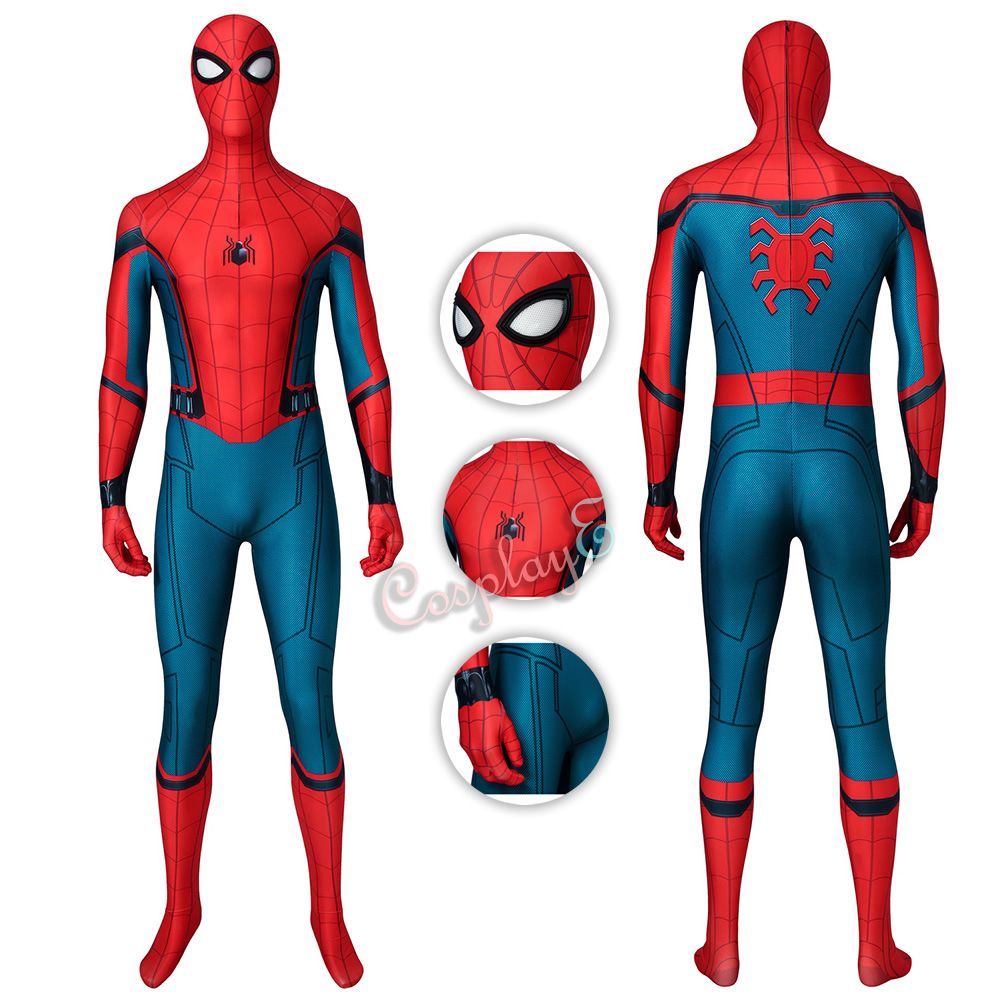 El hombre araña del traje de Spider-Man: Homecoming Cosplay Peter Parker  del sistema completo Capitán