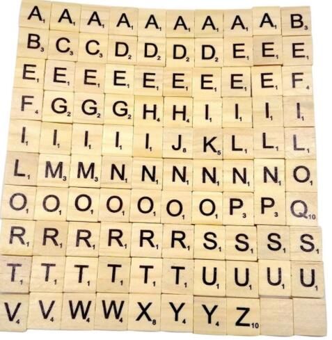 PLASTIC 100 Scrabble Tiles Letters Wooden Set of Game Choice