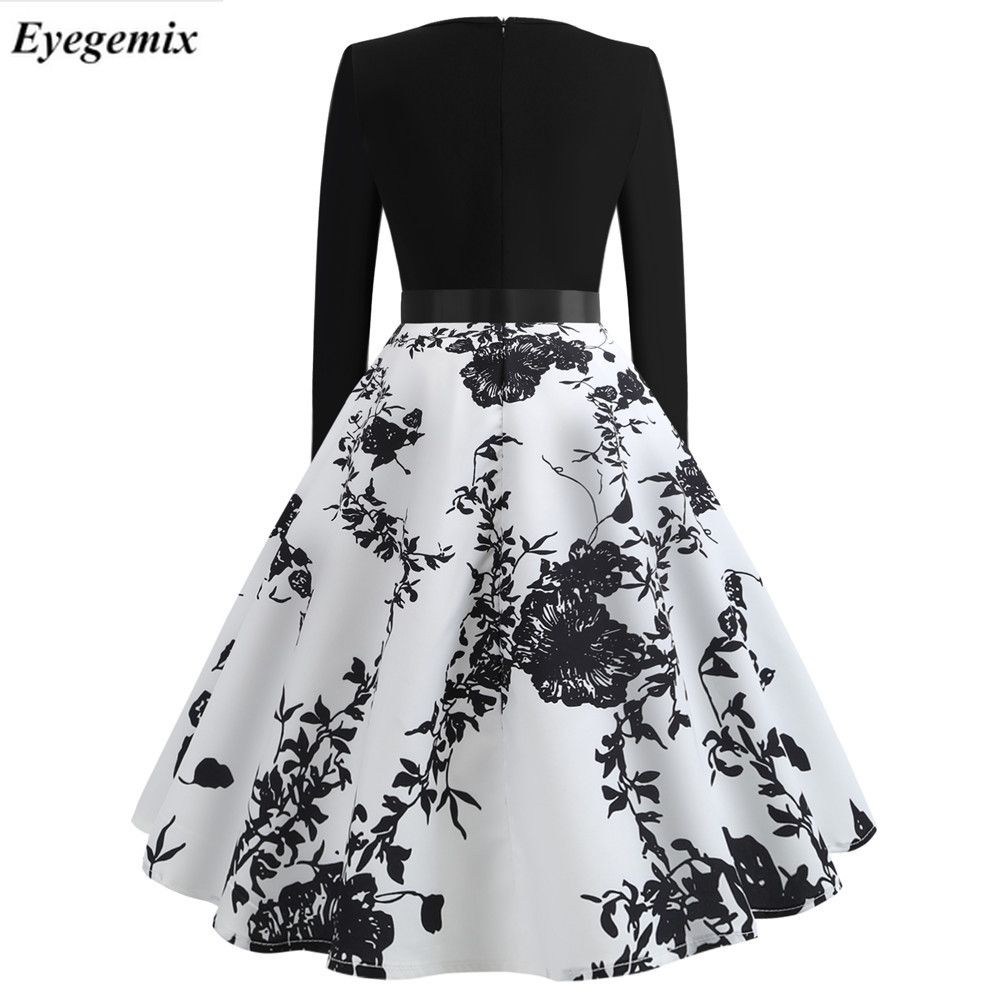 black and white winter dress