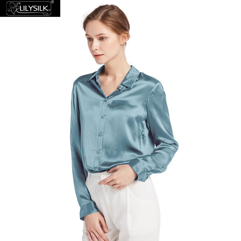 LilySilk Silk Shirts Blouse Women Elegant Basic Pure Natural 100% Charmeuse Silk Chinese 22mm Long Sleeves Glossy Ladies LilySilk Silk Shirts Blouse Women Elegant Basic Pure Natural 100% Charmeuse Silk Chinese 22mm Long Sleeves Glossy Ladies