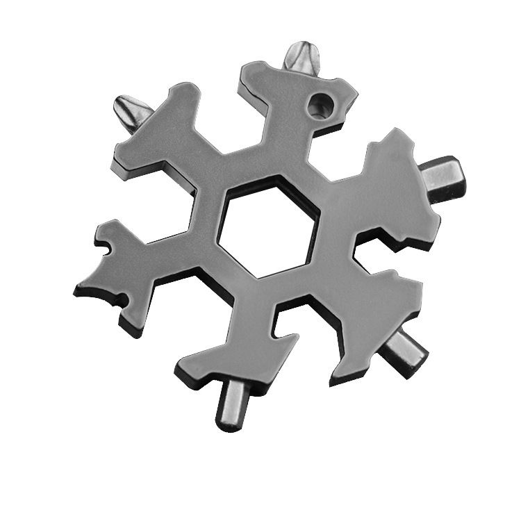 tarjeta de snowboard llavero color destornillador para regalo de Navidad 2 herramienta de copo de nieve de acero inoxidable para exteriores Multiherramienta de copo de nieve 18 en 1