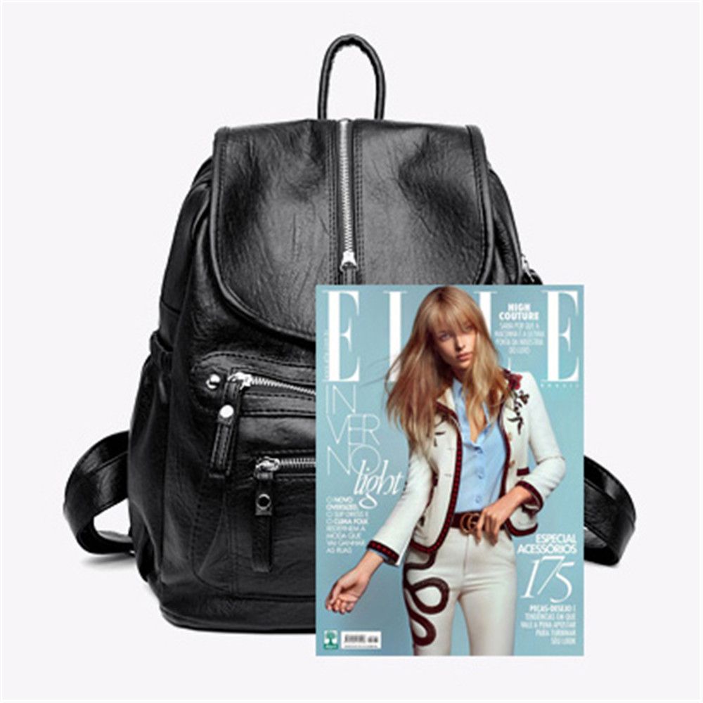 Mujeres Mochila Mujer de Alta Calidad de Cuero LA Libro Escolar Para