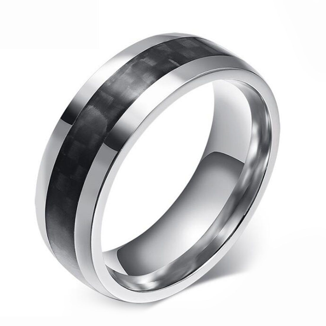 Anillos de compromiso de quirúrgico para hombre banda de fibra de carbono clásica Regalo