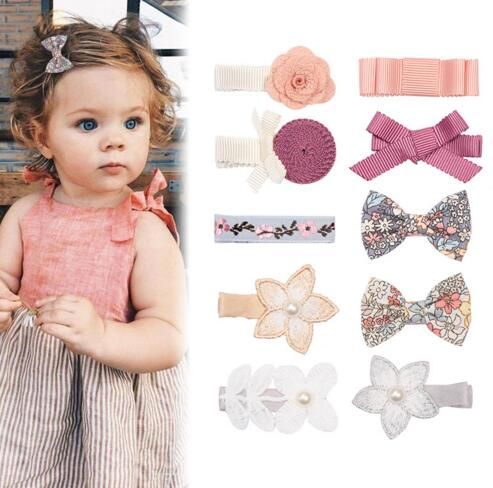 Ins Girl Hair Accessory Flower Pearl Design Barrettes Girl Hair