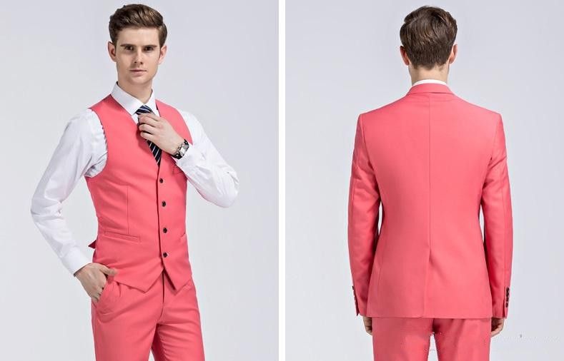 Compre Coral Novio Esmoquin Hombre Boda Esmoquin Muesca Solapa Hombre  Chaqueta Blazer Moda Traje De 3 Piezas Chaqueta + Pantalones + Chaleco +  Corbata 245 A 74,38 € Del Aotto_suit | Es.Dhgate.Com